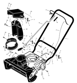 Handle Assembly Diagram and Parts List for 621401X112NA 2005 Briggs and Stratton Snow Blower